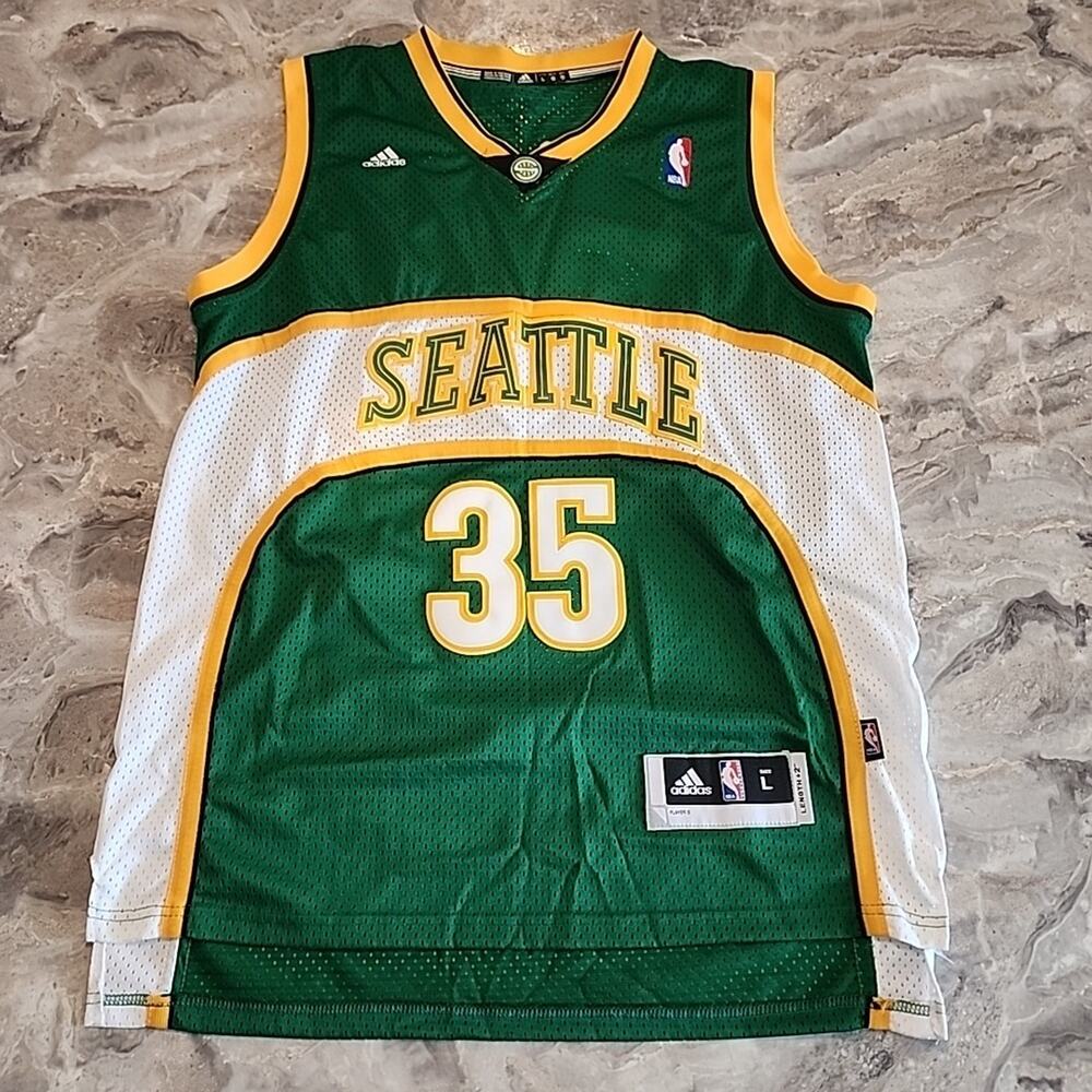 Kevin Durant Seattle SuperSonics Jersey Size L +2 Length Adidas Green